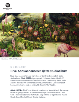 Rival Sons Annonserer Sjette Studioalbum