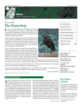 The Hamerkop Colorado Tropics 2