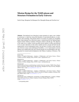 Arxiv:2104.05033V2 [Gr-Qc] 2 May 2021 Academy of Science, Beijing, China, 100190; University of Chinese Academy of Sciences, Bei- Jing 100049, China