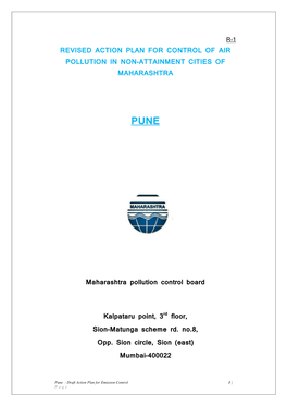 Revised Action Plan for Control of Air Pollution in Non-Attainment Cities of Maharashtra