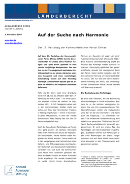 Auf Der Suche Nach Harmonie