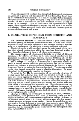 Characters Depending Upon Cohesion and Elasticity of Minerals