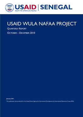 Usaid Wula Nafaa Project Quarterly Report