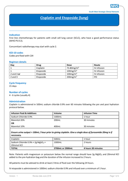 Cisplatin and Etoposide (Lung)
