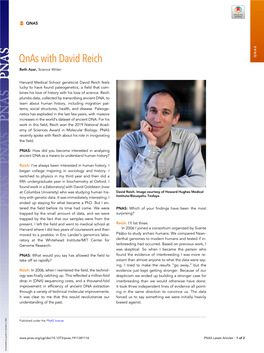 Qnas with David Reich QNAS