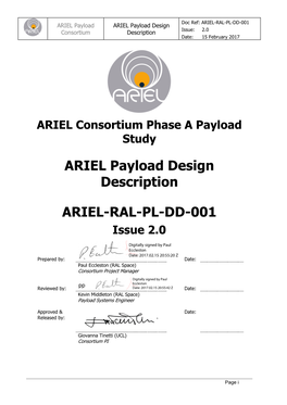 ARIEL Payload Design Description