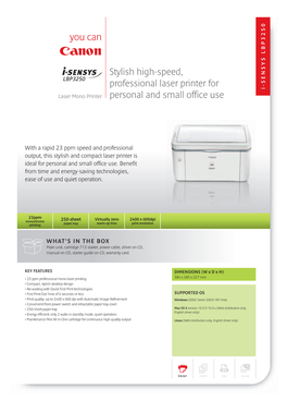Stylish High-Speed, Professional Laser Printer for Personal and Small Office