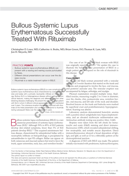 Bullous Systemic Lupus Erythematosus Successfully Treated with Rituximab