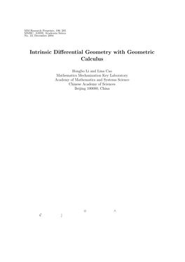 Intrinsic Differential Geometry with Geometric Calculus