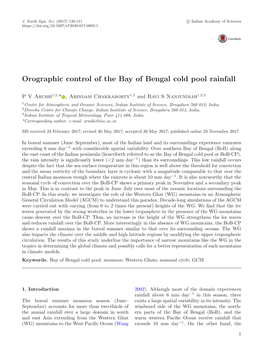 Orographic Control of the Bay of Bengal Cold Pool Rainfall