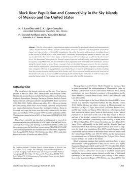 Black Bear Population and Connectivity in the Sky Islands of Mexico and the United States