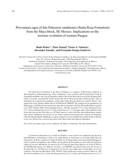 Provenance Ages of Late Paleozoic Sandstones (Santa Rosa Formation) from the Maya Block, SE Mexico