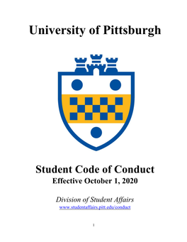 Student Code of Conduct Effective October 1, 2020