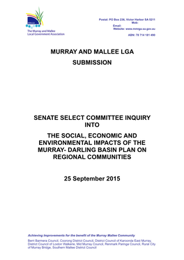 20150924 MMLGA Submission Senate Select Inquiry Copy