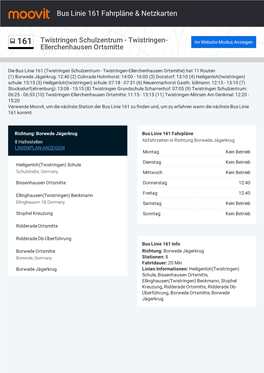 Bus Linie 161 Fahrpläne & Karten