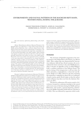 Environments and Faunal Patterns in the Kachchh Rift Basin