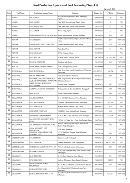 Seed Production Agencies with Processing Plant