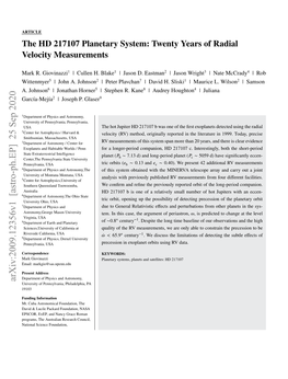 The HD 217107 Planetary System: Twenty Years of Radial Velocity Measurements