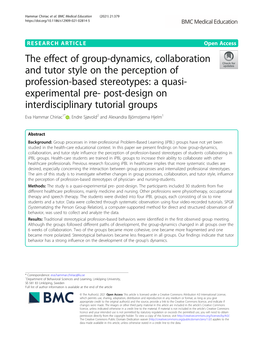 The Effect of Group-Dynamics, Collaboration and Tutor Style on The