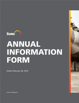 2018 ANNUAL INFORMATION FORM Suncor Energy Inc