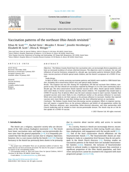 Vaccination Patterns of the Northeast Ohio Amish Revisited Q ⇑ Ethan M