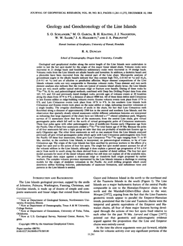 Geology and Geochronology of the Line Islands