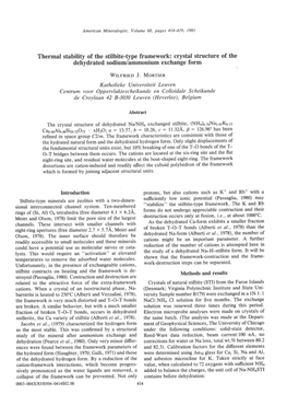 Thermal Stability of the Stilbite-Type Framework: Crystal Structure of the Dehydrated Sodium/Ammonium Exchange Form