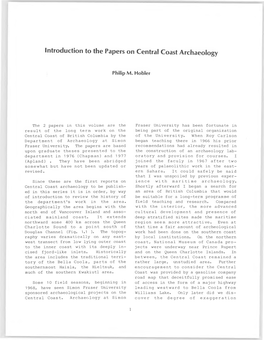 Introduction to the Papers on Central Coast Archaeology