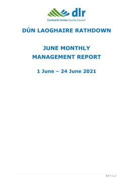 Monthly Management Report June 2021