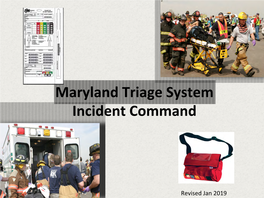 Maryland Triage System Incident Command