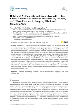 Relational Authenticity and Reconstructed Heritage Space: a Balance of Heritage Preservation, Tourism, and Urban Renewal in Luoyang Silk Road Dingding Gate