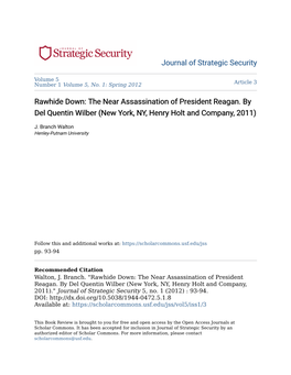 Rawhide Down: the Near Assassination of President Reagan