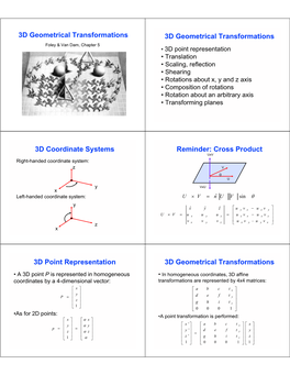 3D Geometrical Transformations