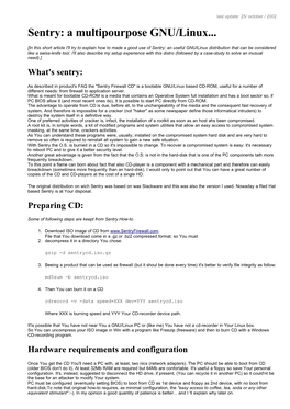 Sentry: a Multipourpose GNU/Linux
