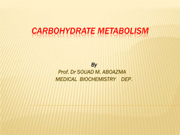 Carbohydrate Metabolism