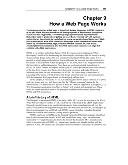 Chapter 9 How a Web Page Works