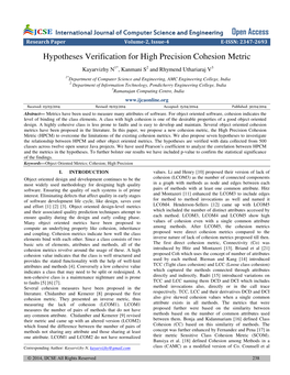Hypotheses Verification for High Precision Cohesion Metric