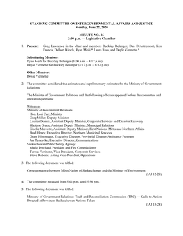 Standing Committee on Human Services