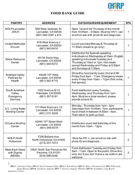 Food Bank Guide