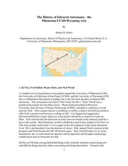 The History of Infrared Astronomy: the Minnesota-UCSD-Wyoming Axis