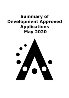 Summary of Development Approved Applications May 2020 Summary of Development Approved Applications May 2020