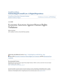 Economic Sanctions Against Human Rights Violations Buhm Suk Baek J.S.D