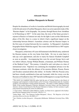 Lachlan Macquarie in Russia1