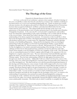 The Theology of the Cross