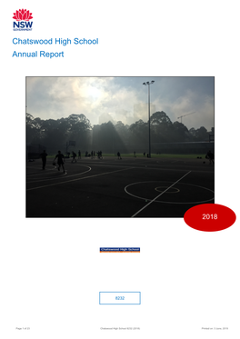 2018 Chatswood High School Annual Report