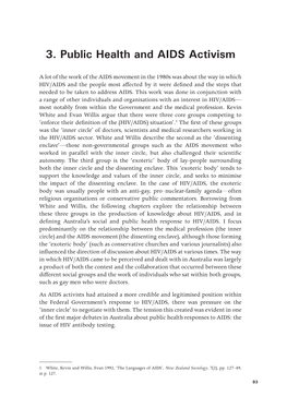 Movement, Knowledge, Emotion: Gay Activism and HIV/AIDS in Australia to Test Or Not to Test?: HIV Antibody Testing