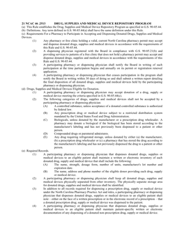 21 Ncac 46 .2513 Drug, Supplies and Medical Device