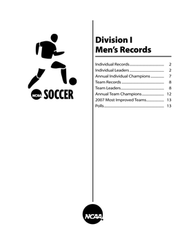 2008 NCAA Men's Soccer Records (Division I Records)