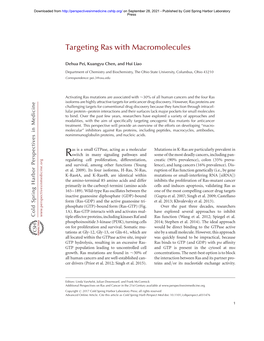 Targeting Ras with Macromolecules