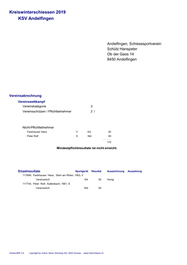 Kreiswinterschiessen 2019 KSV Andelfingen